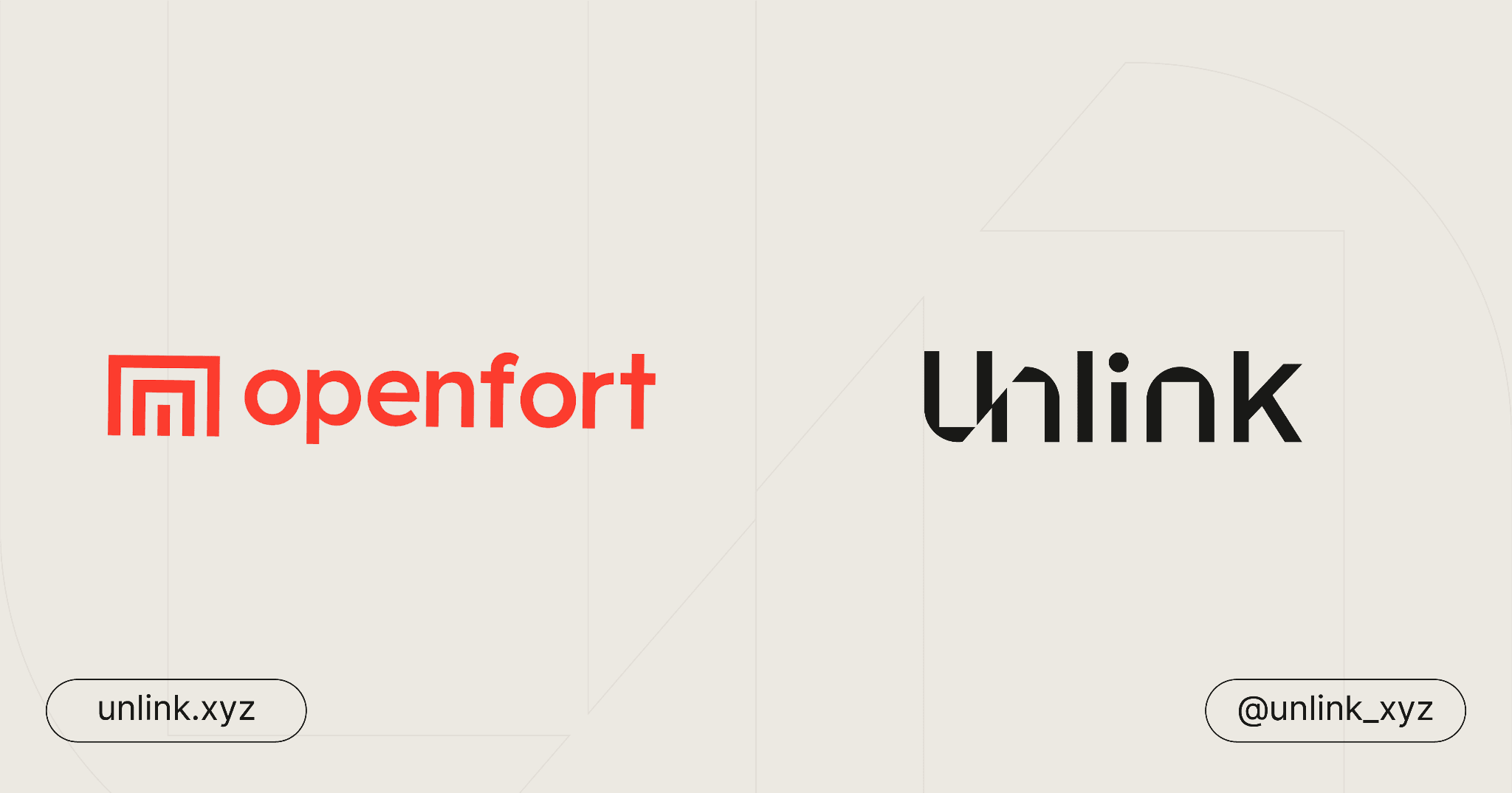 Openfort and Unlink logos with unlink.xyz and @unlink_xyz handles